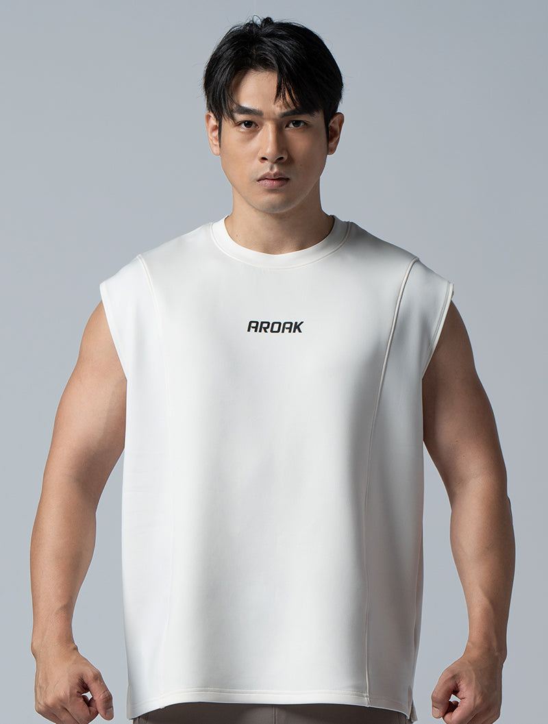 AirFlex™ drop shoulder splicing functional training vest (off-white)