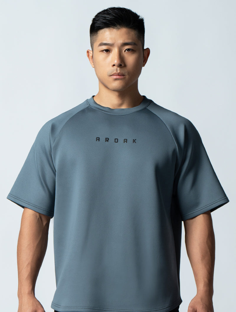 AirFlex™ OVERSIZED Lachlan Sleeve Top (Iron Gray Blue) 