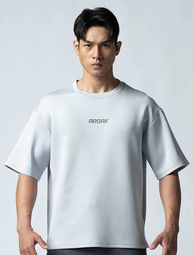 AirFlex™ OVERSIZED Short-Sleeve Top (Light Grey) 