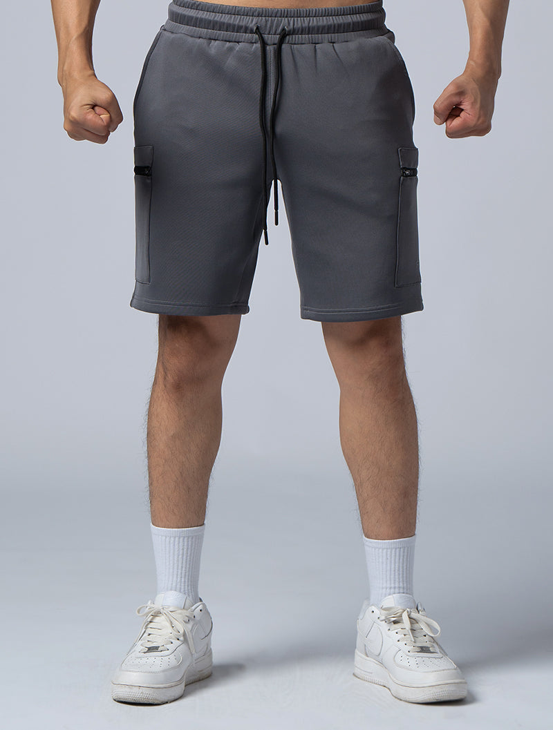 AirFlex™ zipper patch pocket training shorts (iron gray)