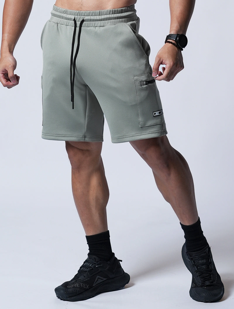 AirFlex™ Zip-Up Patch Pocket Training Shorts (Gray Green) 