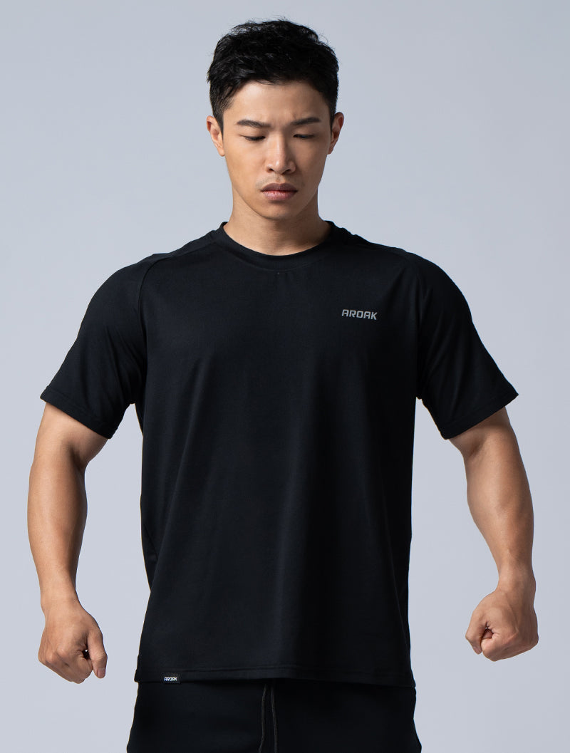 NAP™-Pure skin-friendly functional loose short-sleeved top (black)