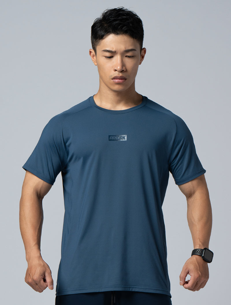 FlexSmooth™ Lachlan sleeve spliced ​​functional nylon short-sleeved top (Zhang Qing)