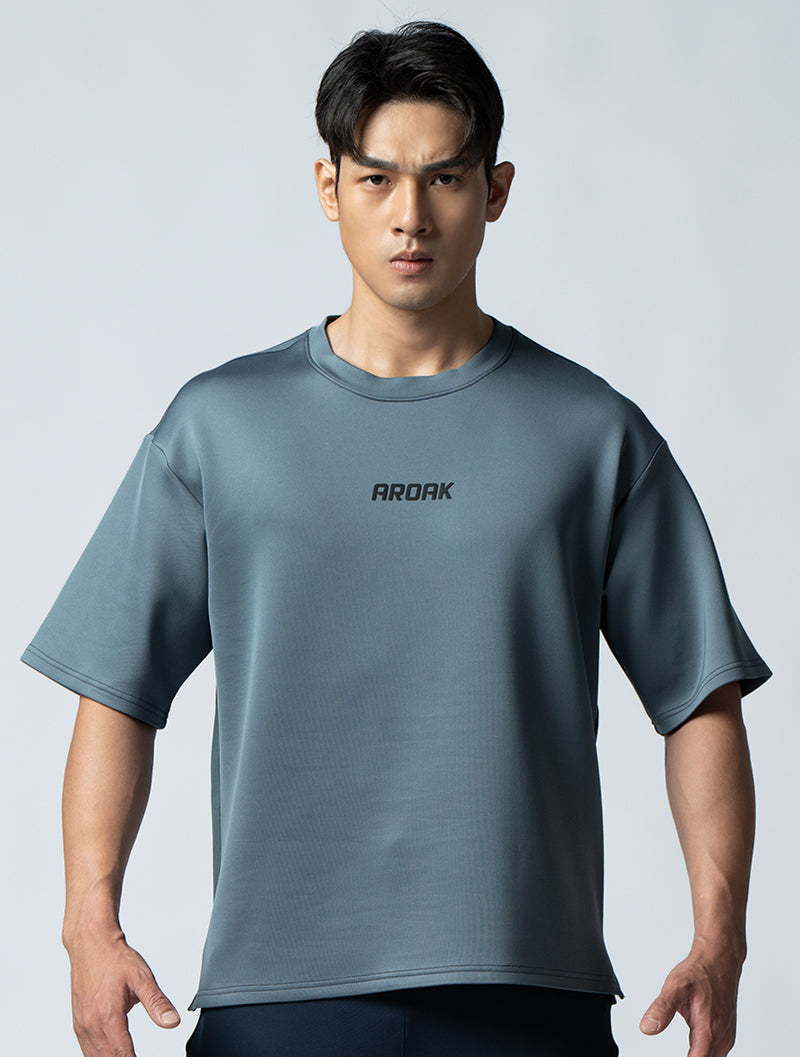 AirFlex™ OVERSIZED short-sleeved top (iron gray blue) 