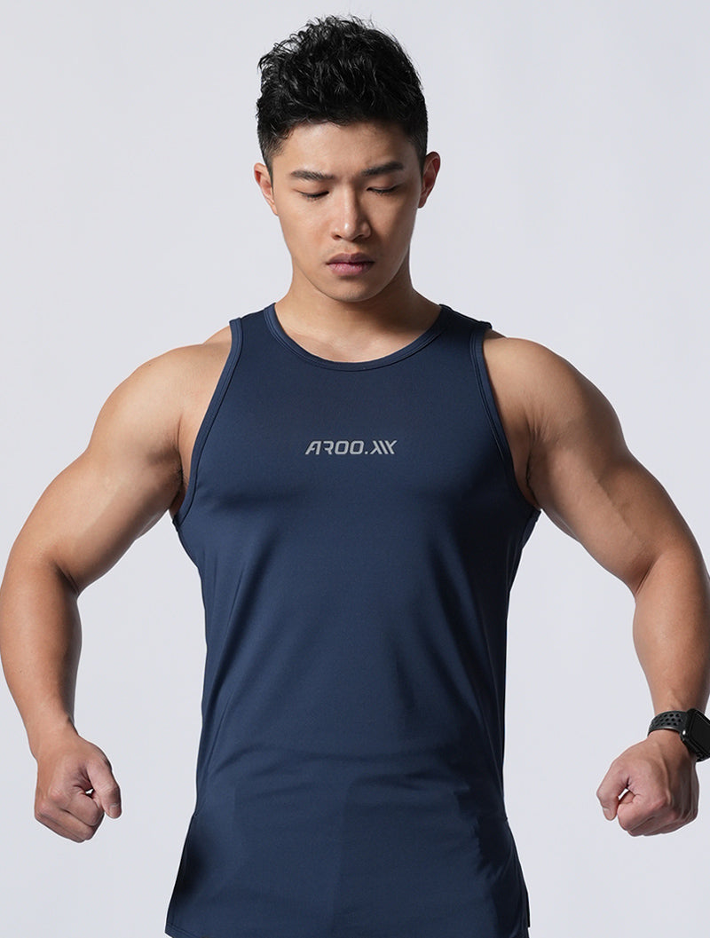 ArcTech™ AROO Round Slit Training Tank Top (Dark Blue) 