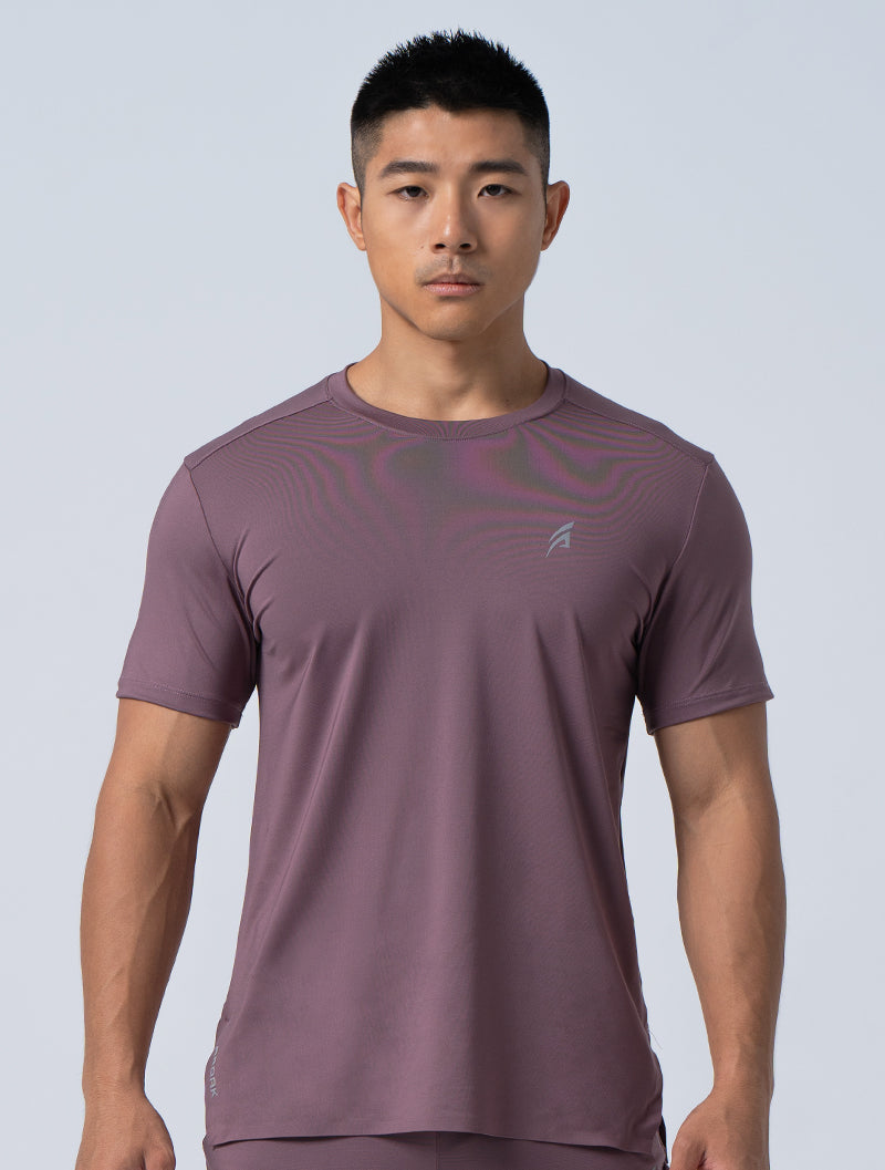 ArcTech™ Fitted Hem Short Sleeve Top (Brown Pink) 