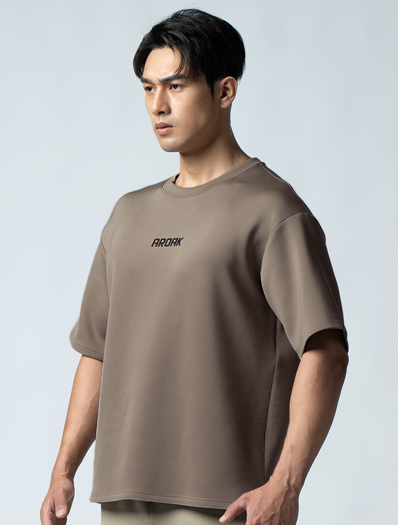 AirFlex™ OVERSIZED short-sleeved top (brown khaki)