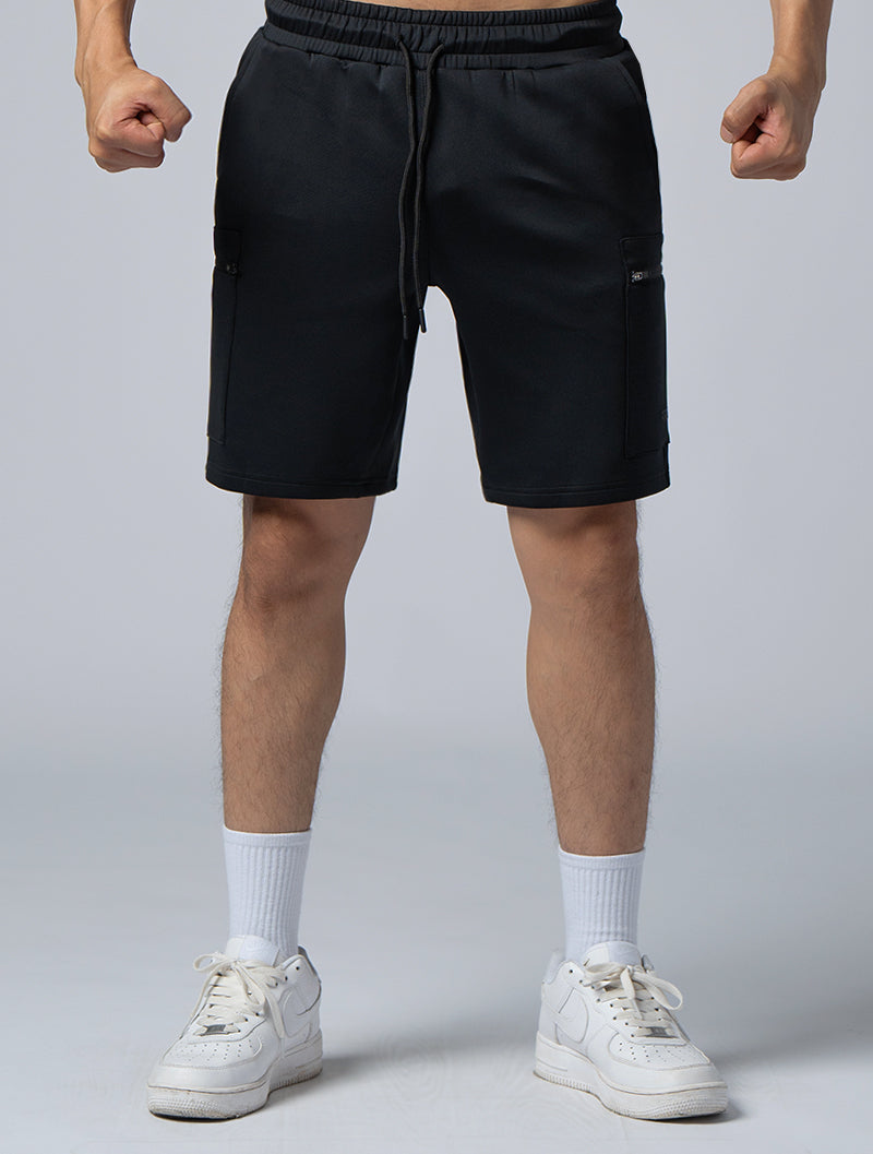 AirFlex™ zipper patch pocket training shorts (black)