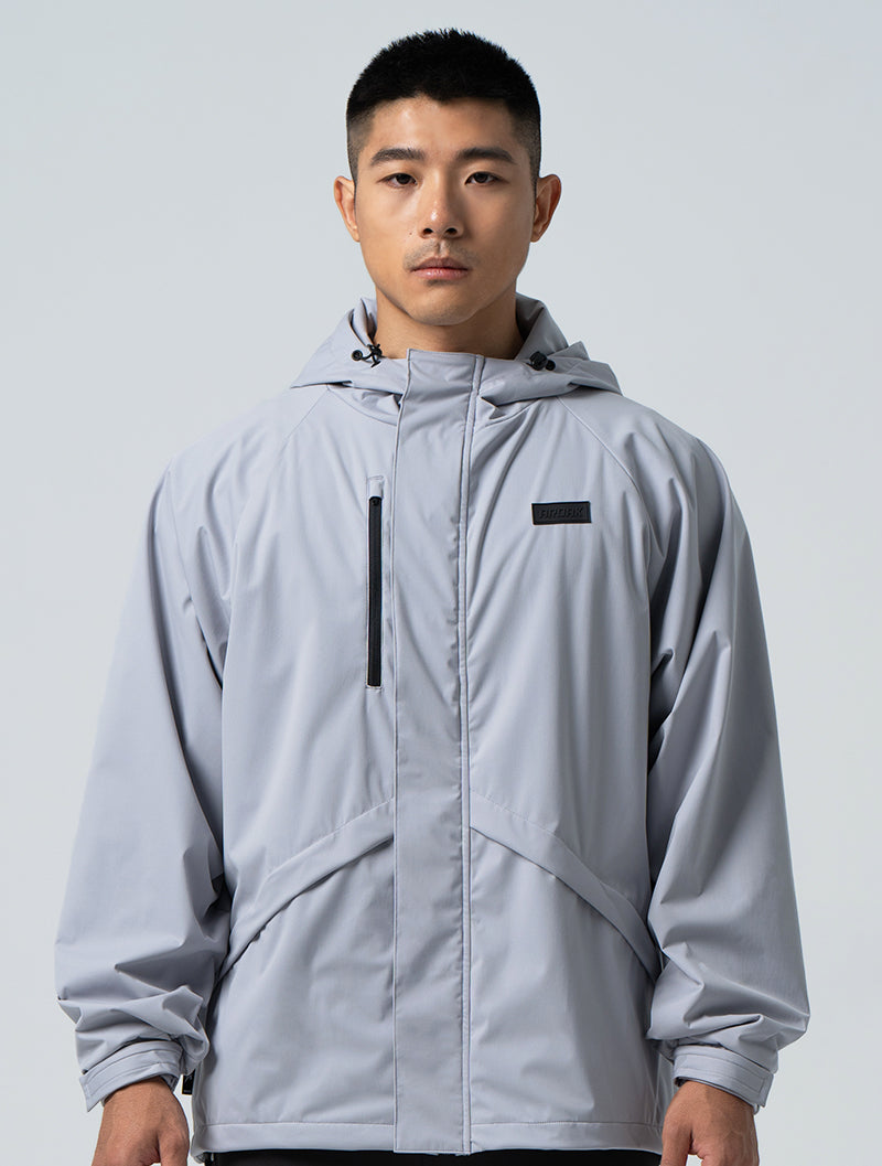 Storm Guard™ water-repellent and windproof hooded jacket (light gray) 