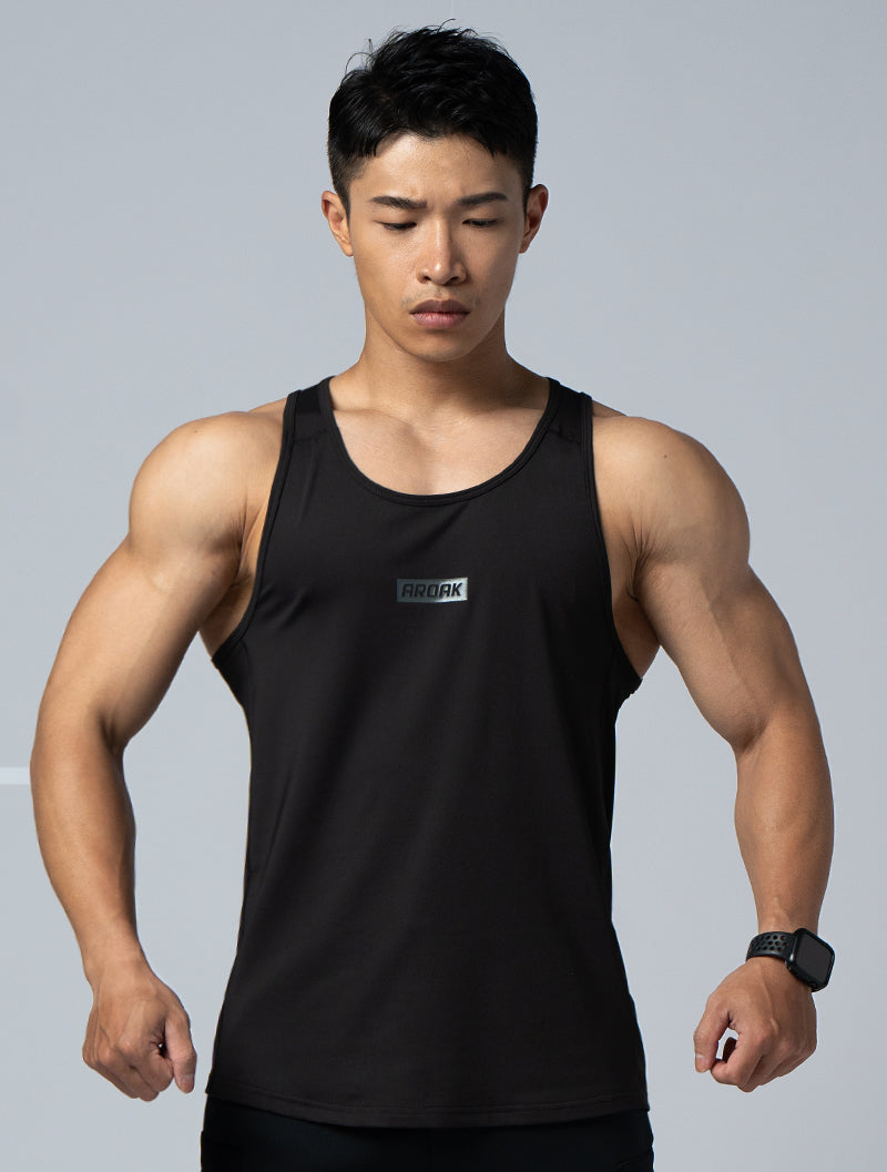 FlexSmooth™ Spliced ​​Nylon Training Vest (Black)