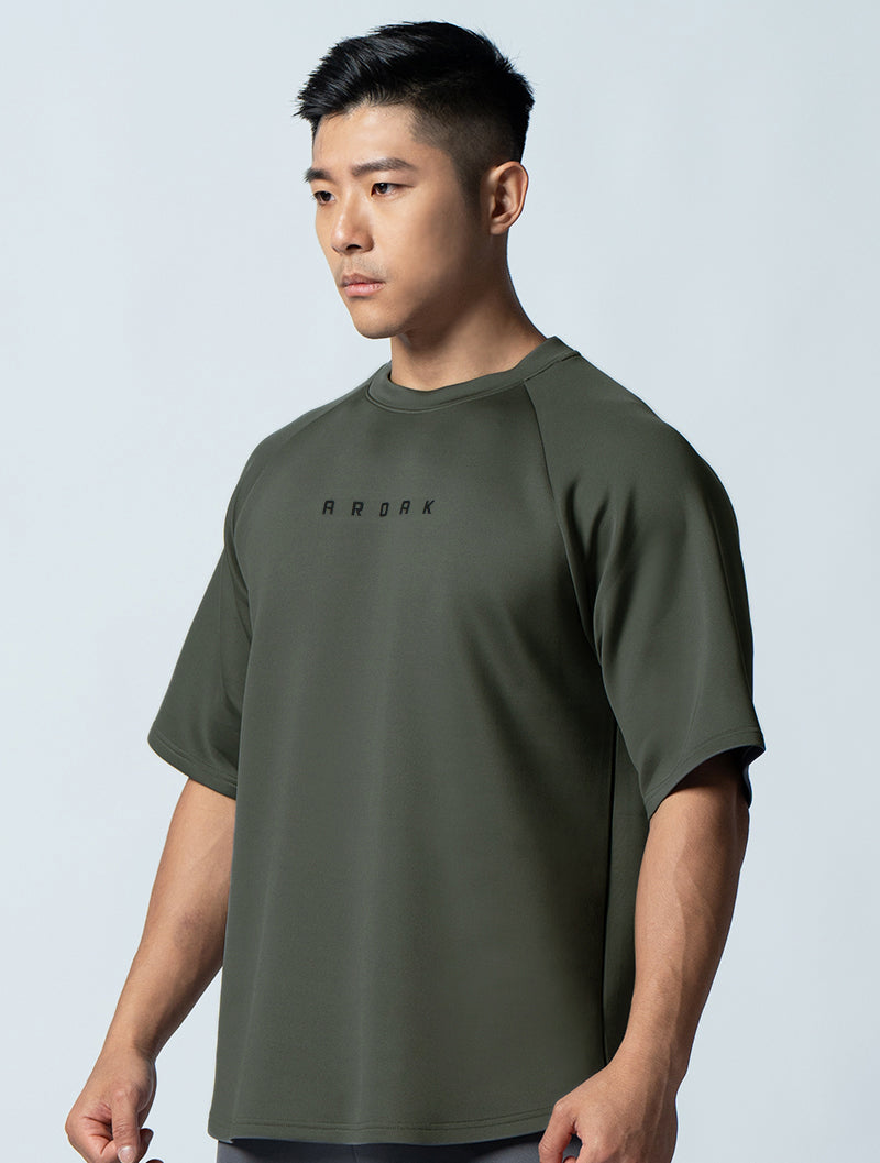 AirFlex™ OVERSIZED Lachlan Sleeve Top (Dark Green) 