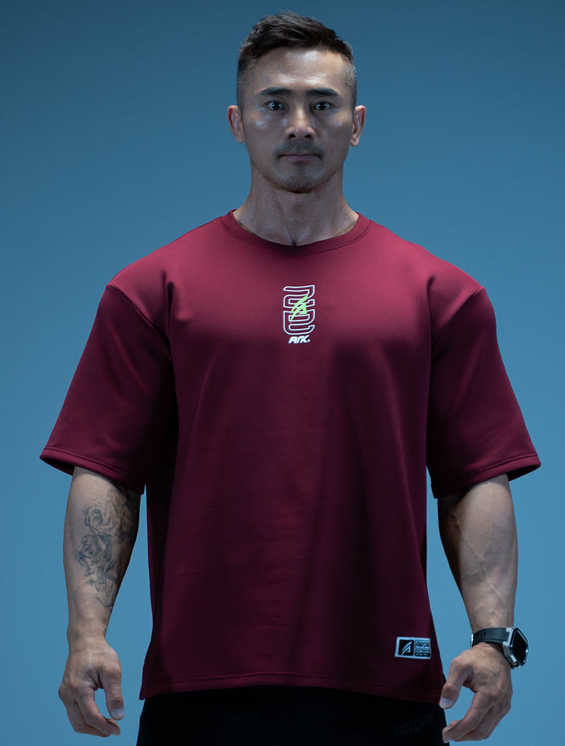 AirFlex™ OVERSIZED Yisi Year of the Snake short-sleeved top (burgundy)