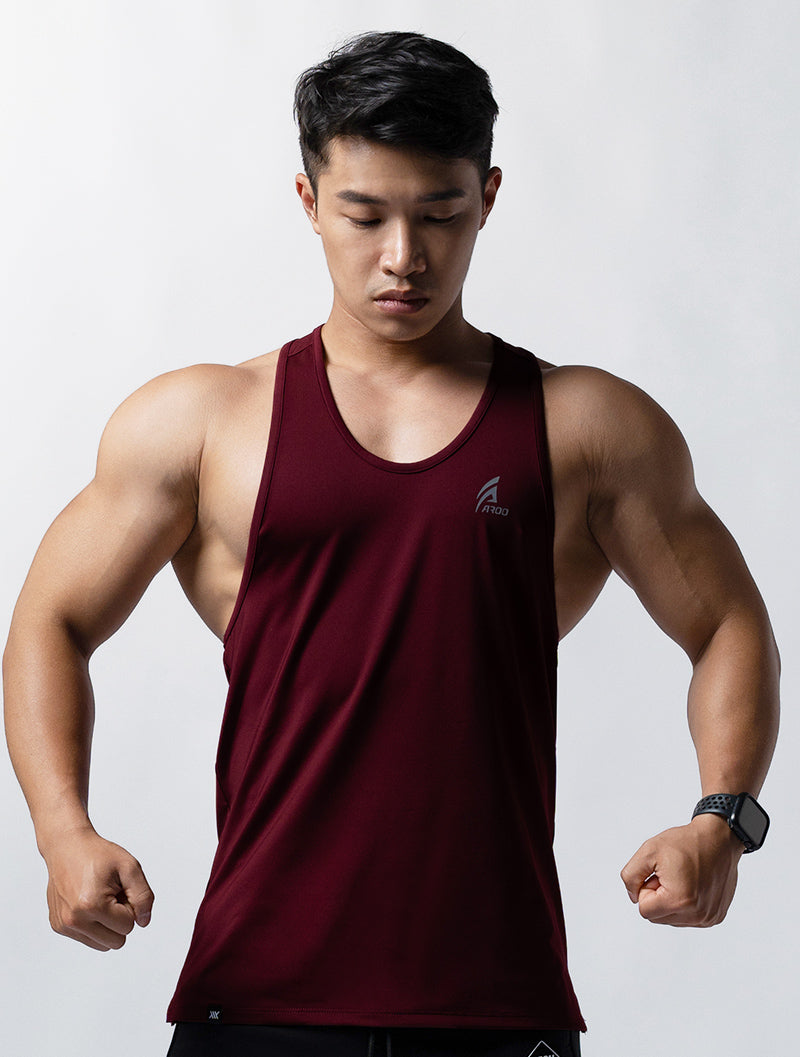 ArcTech™ AROO Large Round Neck Spaghetti Shoulder Back Training Vest (Wine Red) 