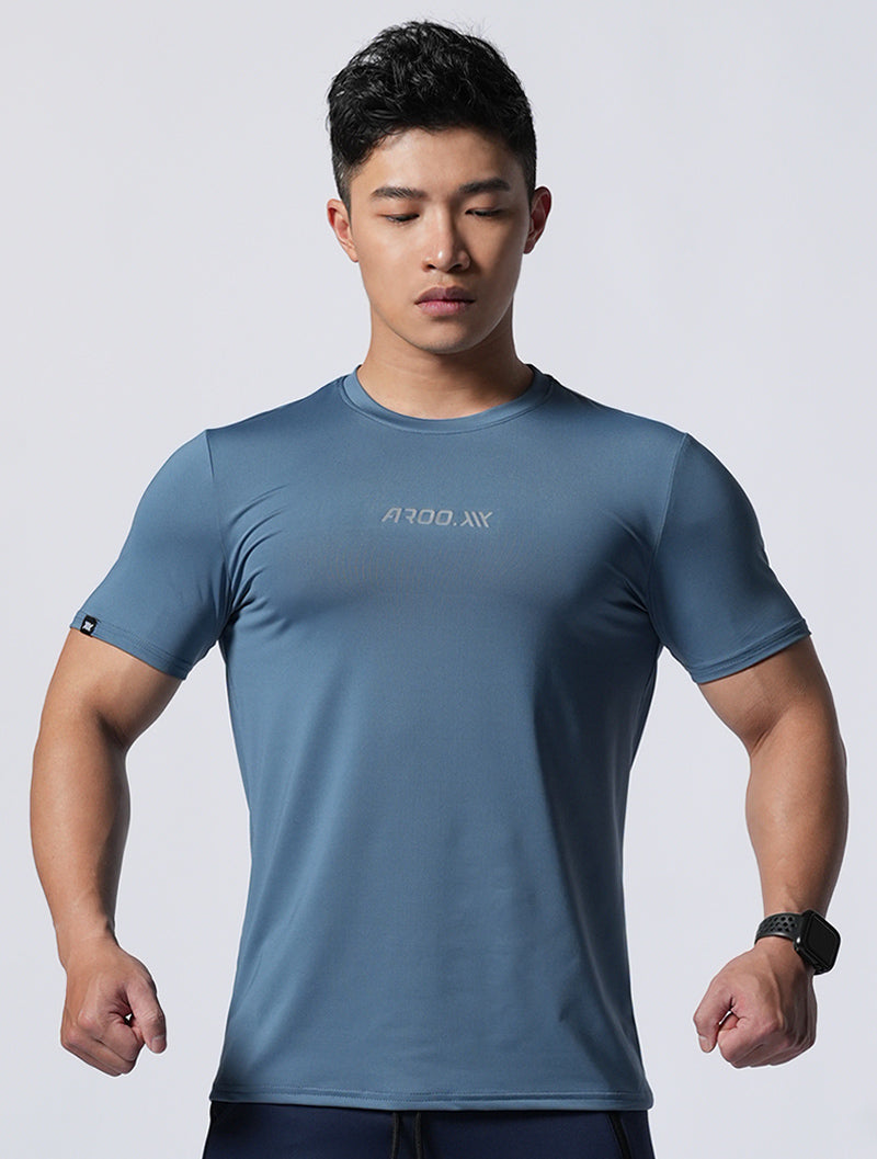 ArcTech™ AROO Short Sleeve Training Top (Gray-Blue) 