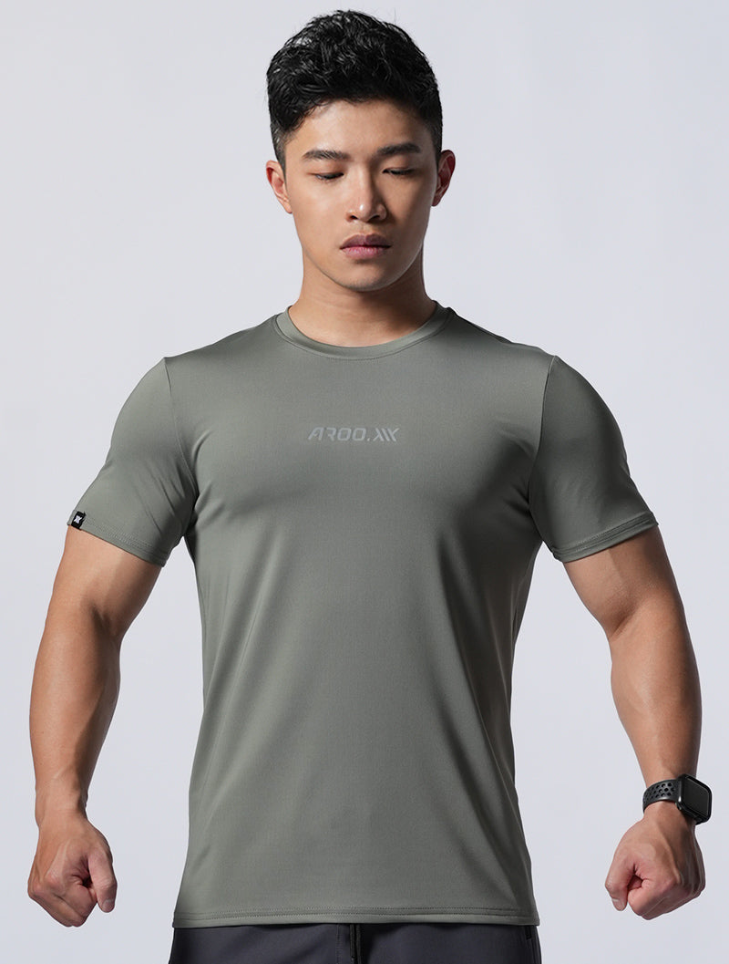 AROO short-sleeved training top (tea green)